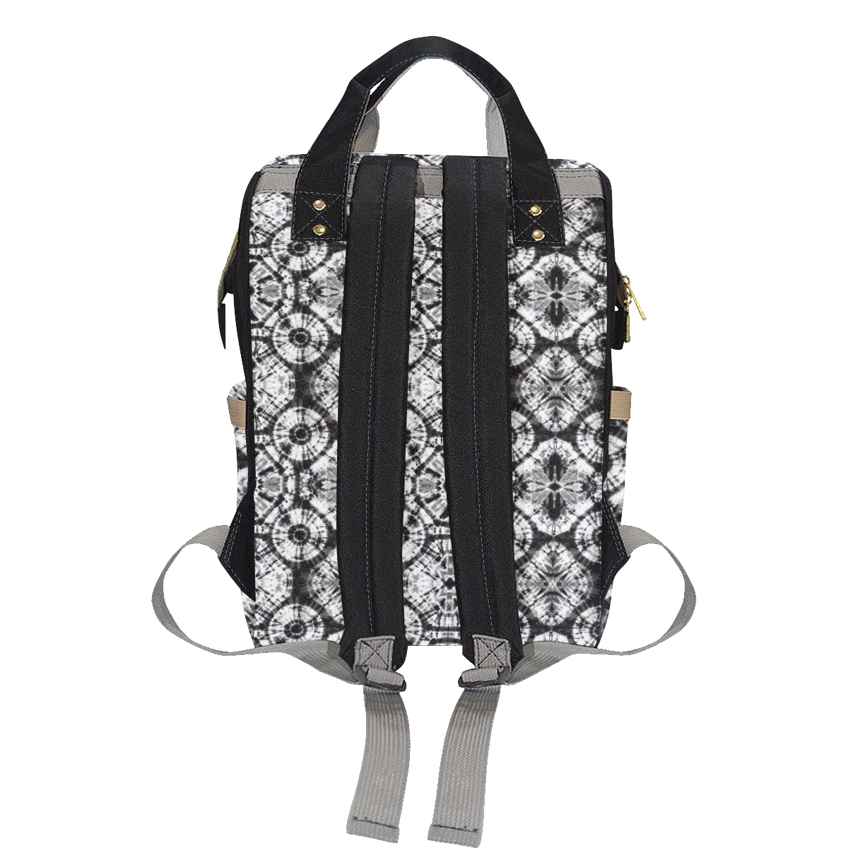 Tie Dye Black White Design Print Diaper Bag Backpack