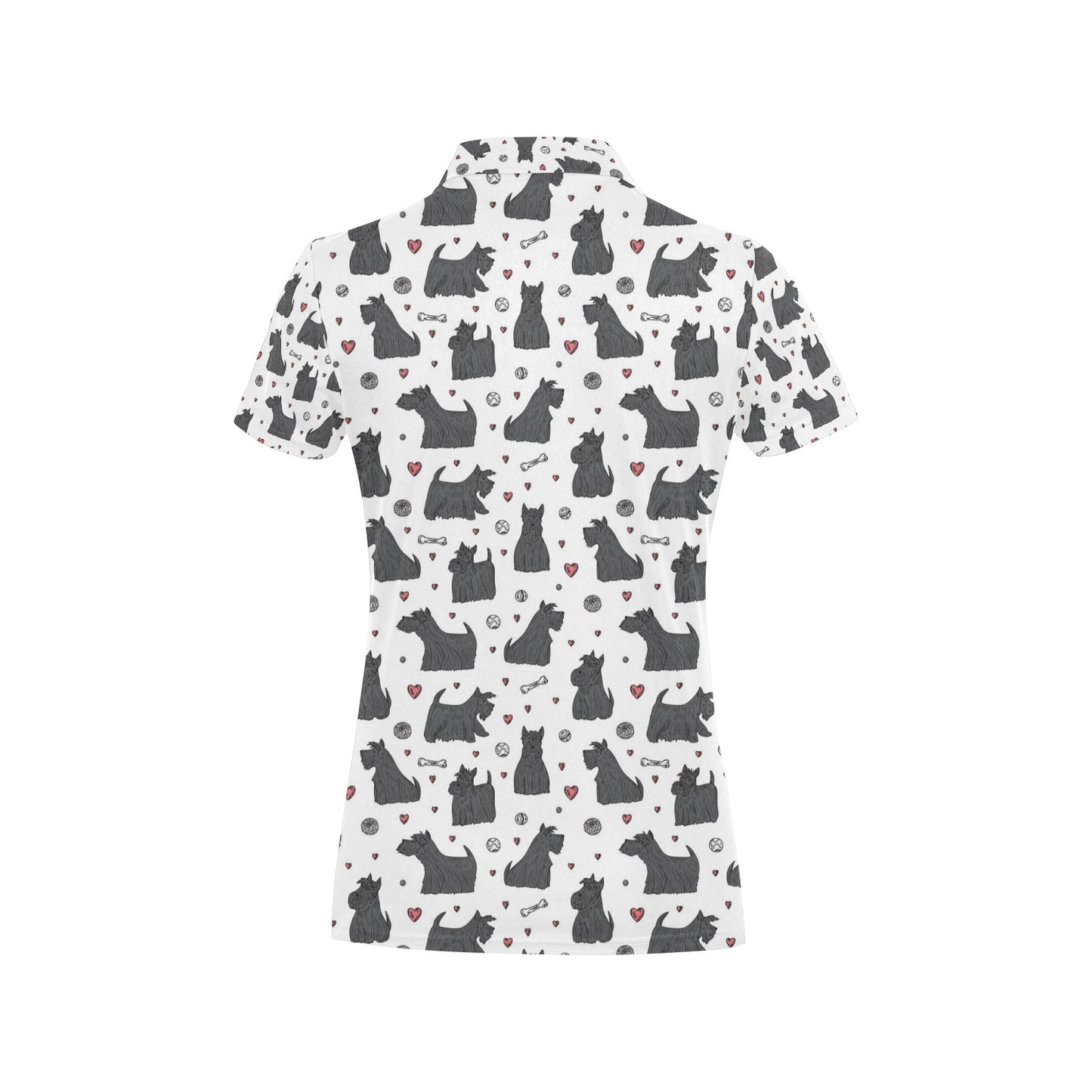 Scottish Terriers Print Design LKS3015 Women's Polo Shirt