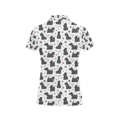 Scottish Terriers Print Design LKS3015 Women's Polo Shirt