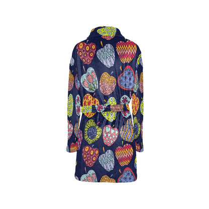 Apple Pattern Print Design AP05 Women's Fleece Robe