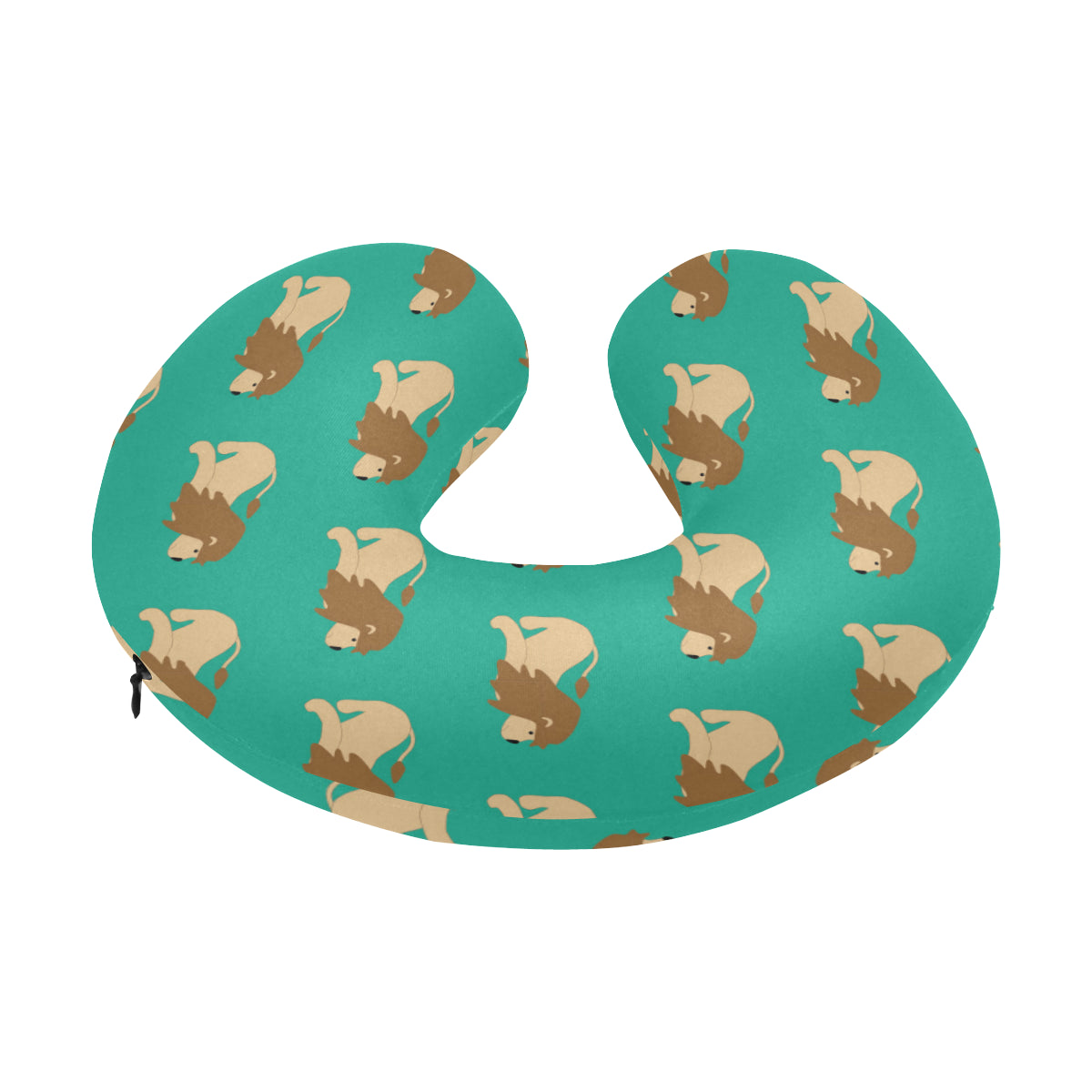 Lion Pattern Print Design 02 U-Shaped Travel Neck Pillow