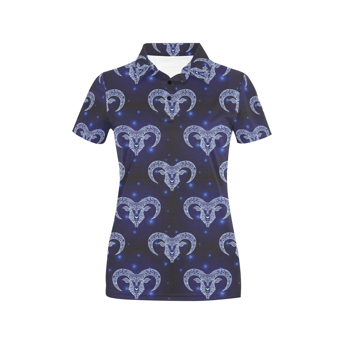 Aries Zodiac Pattern Print Design 01 Women's Polo Shirt