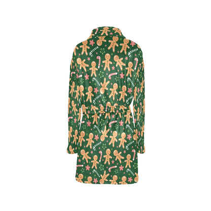 Gingerbread Pattern Print Design 04 Women's Fleece Robe