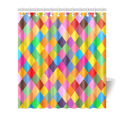 Harlequin Pattern Print Design 02 Shower Curtain