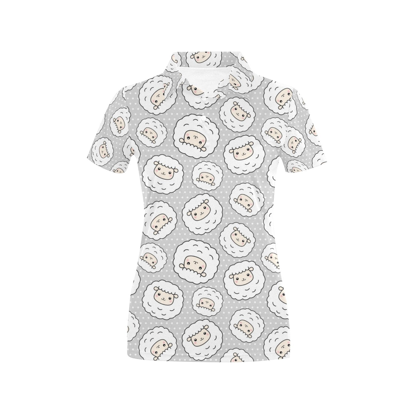 Sheep Print Design LKS401 Women's Polo Shirt