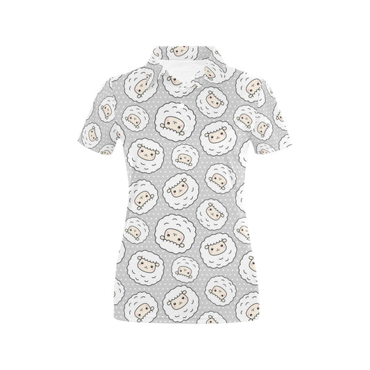 Sheep Print Design LKS401 Women's Polo Shirt