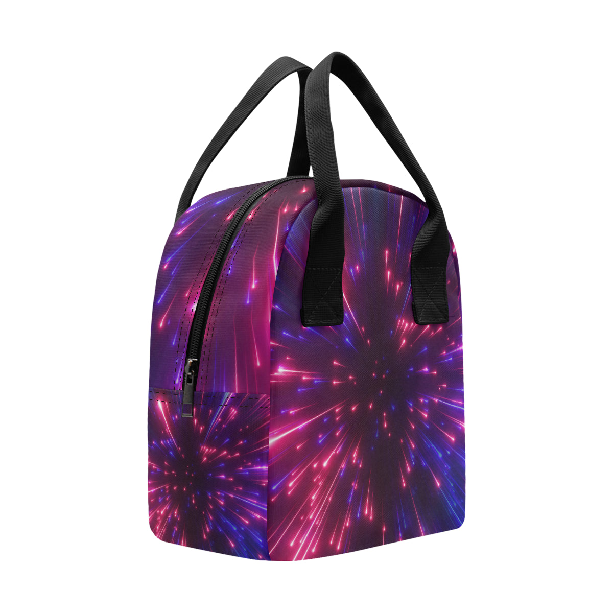 Celestial Purple Blue Neon Speed Light Insulated Lunch Bag