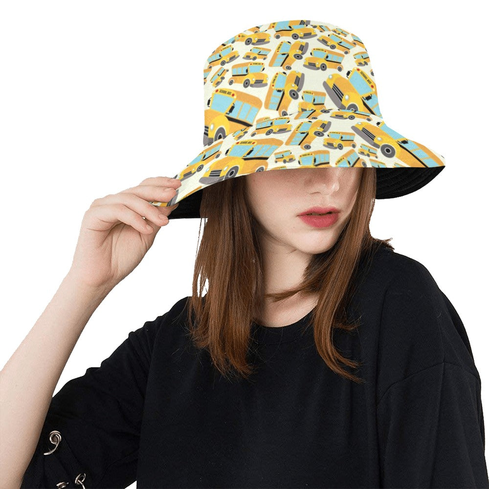 School Bus Print Design LKS301 Unisex Bucket Hat