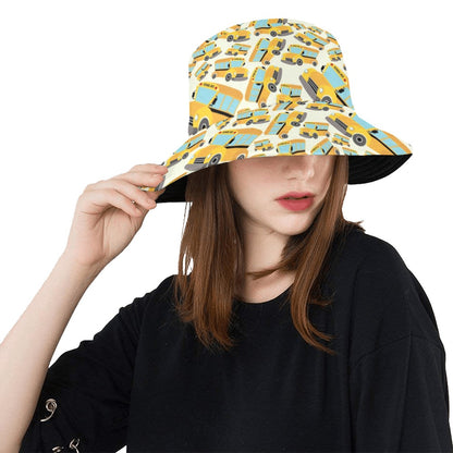 School Bus Print Design LKS301 Unisex Bucket Hat