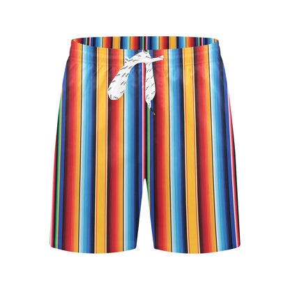 Mexican Blanket Stripe Print Pattern Men's Swim Trunks Beach Shorts
