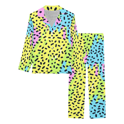 90s Pattern Print Design 2 Women's Long Pajama Set