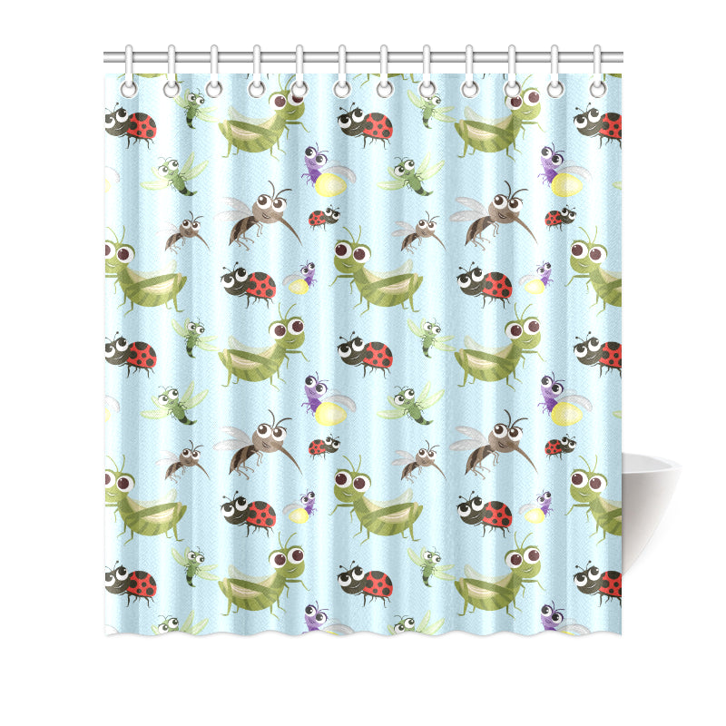Ladybug Pattern Print Design 01 Shower Curtain