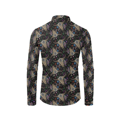 Buffalo Head Print Design LKS401 Men's Long Sleeve Dress Shirt