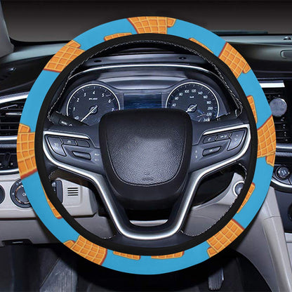Waffle Print Design LKS304 Steering Wheel Cover with Elastic Edge
