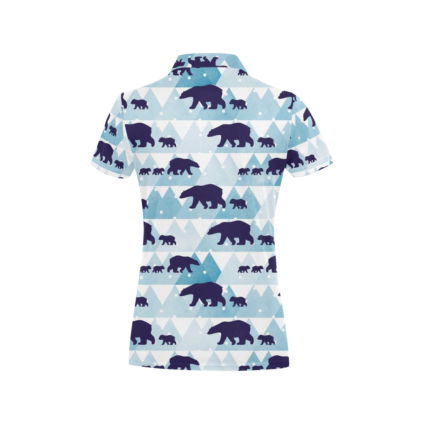 Bear Pattern Print Design BE01 Women's Polo Shirt
