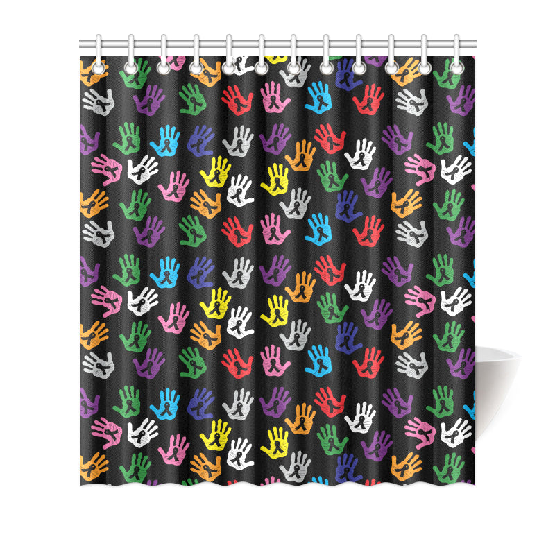 Cancer Awareness Pattern Print Design 04 Shower Curtain