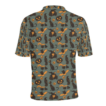 Witch Bat Halloween Print Design LKS305 Men Polo Shirt