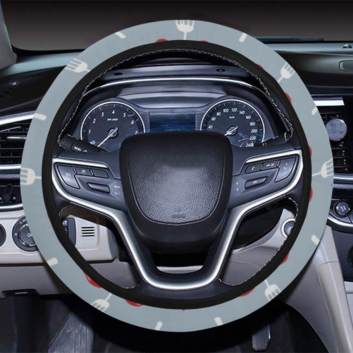 Sausage Print Design LKS301 Steering Wheel Cover with Elastic Edge
