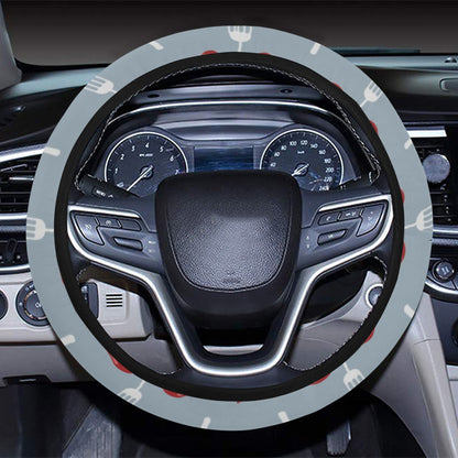 Sausage Print Design LKS301 Steering Wheel Cover with Elastic Edge