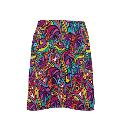 Trippy Print Design LKS302 17" Golf & Pickleball Skort with Pockets