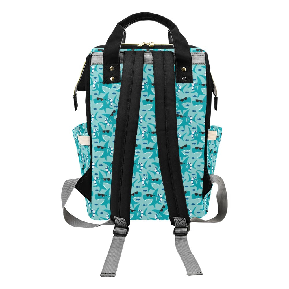 Shark Cute Print Design LKS302 Diaper Bag Backpack
