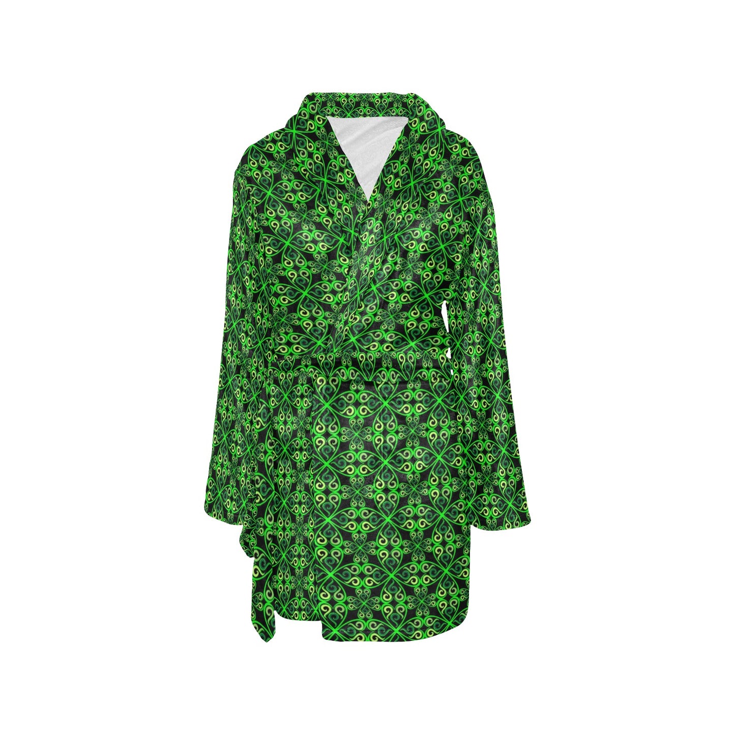 Celtic Green Neon Design Women's Fleece Robe