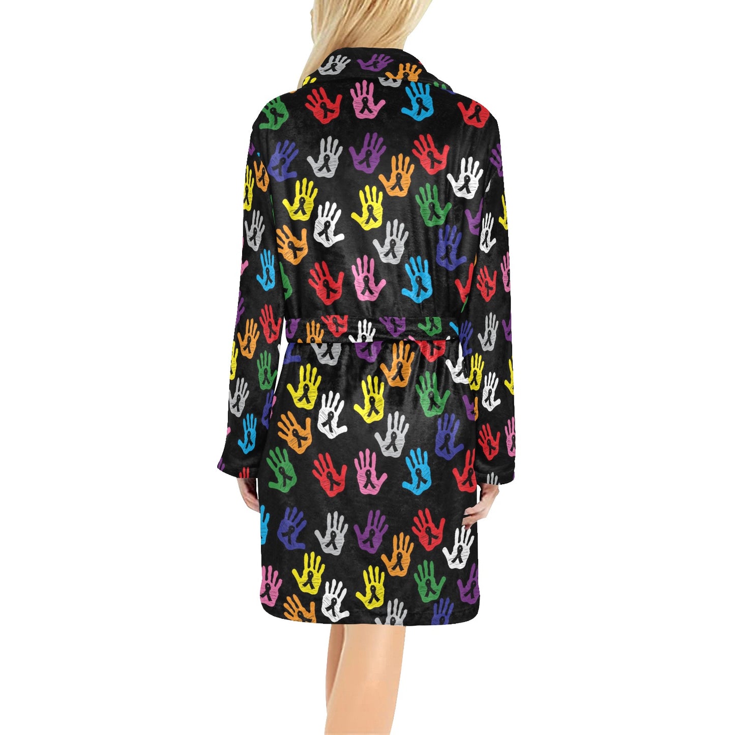 Cancer Awareness Pattern Print Design 04 Women's Fleece Robe