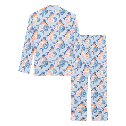 Bluebird Pattern Print Design 01 Women's Long Pajama Set