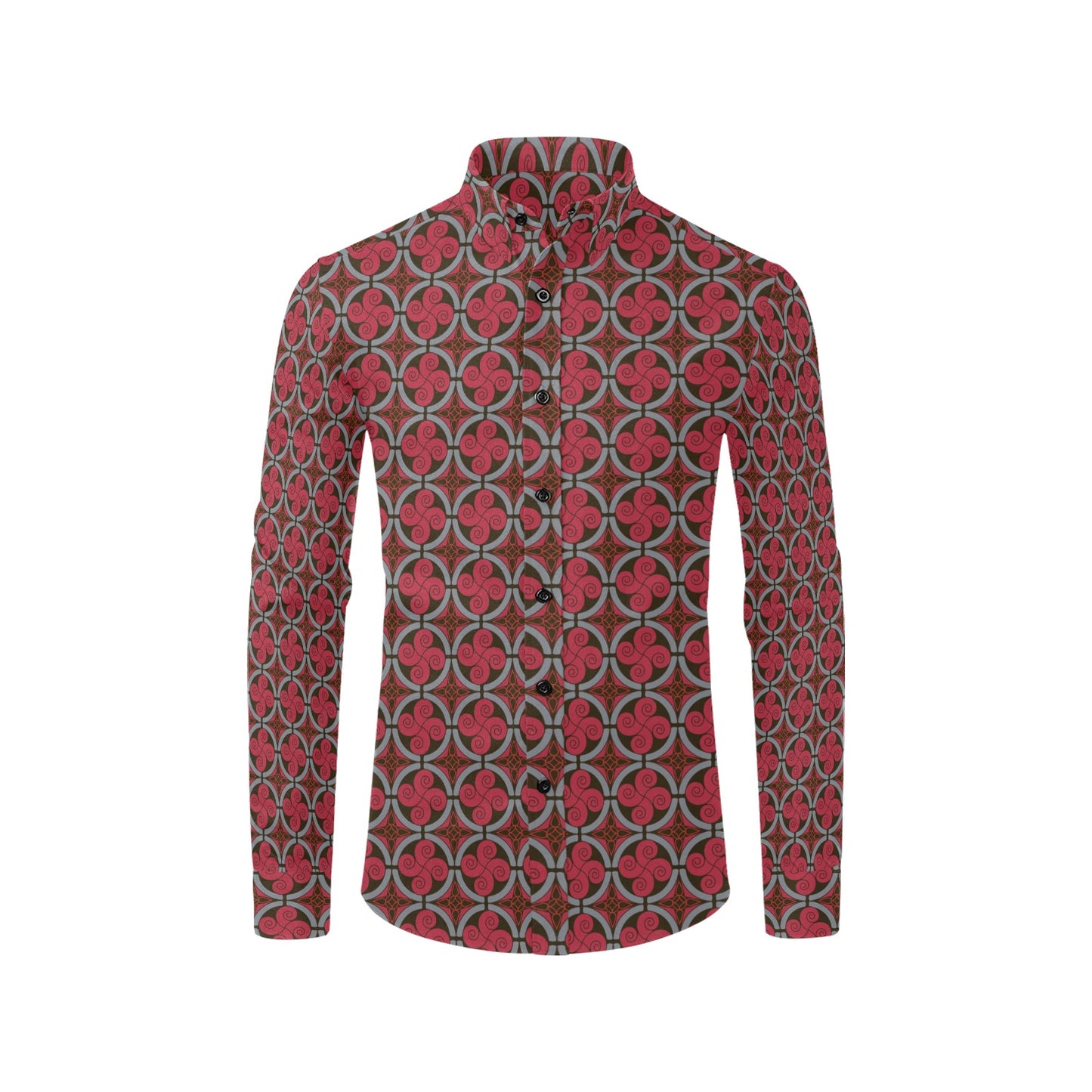 Vikings Print Design LKS301 Men's Long Sleeve Dress Shirt