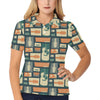 Acoustic Guitar Pattern Print Design 02 Women's Polo Shirt