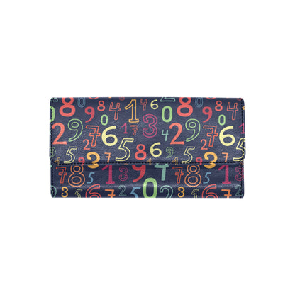 Number Pattern Print Design A01 Women's Trifold Wallet