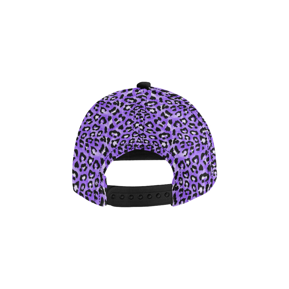 Leopard Purple Skin Print Snapback Cap