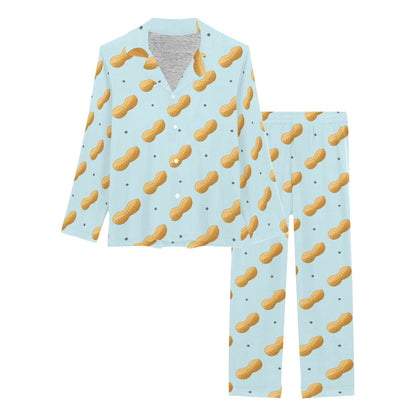 Peanut Pattern Print Design A03 Women's Long Pajama Set