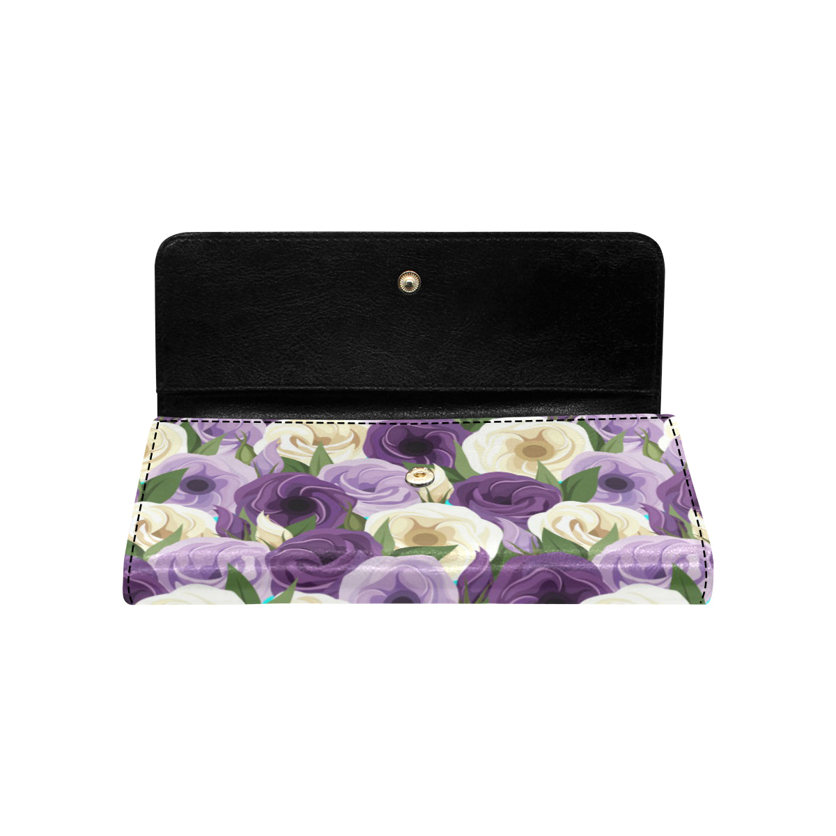 Lisianthus Pattern Print Design LT01 Women's Trifold Wallet