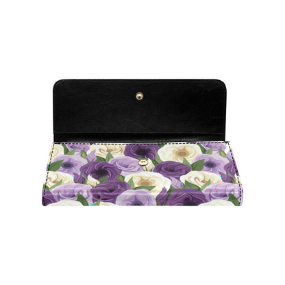 Lisianthus Pattern Print Design LT01 Women's Trifold Wallet