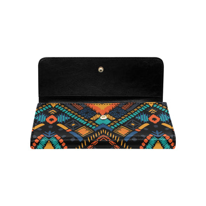 Kente Pattern Print Design 05 Women's Trifold Wallet