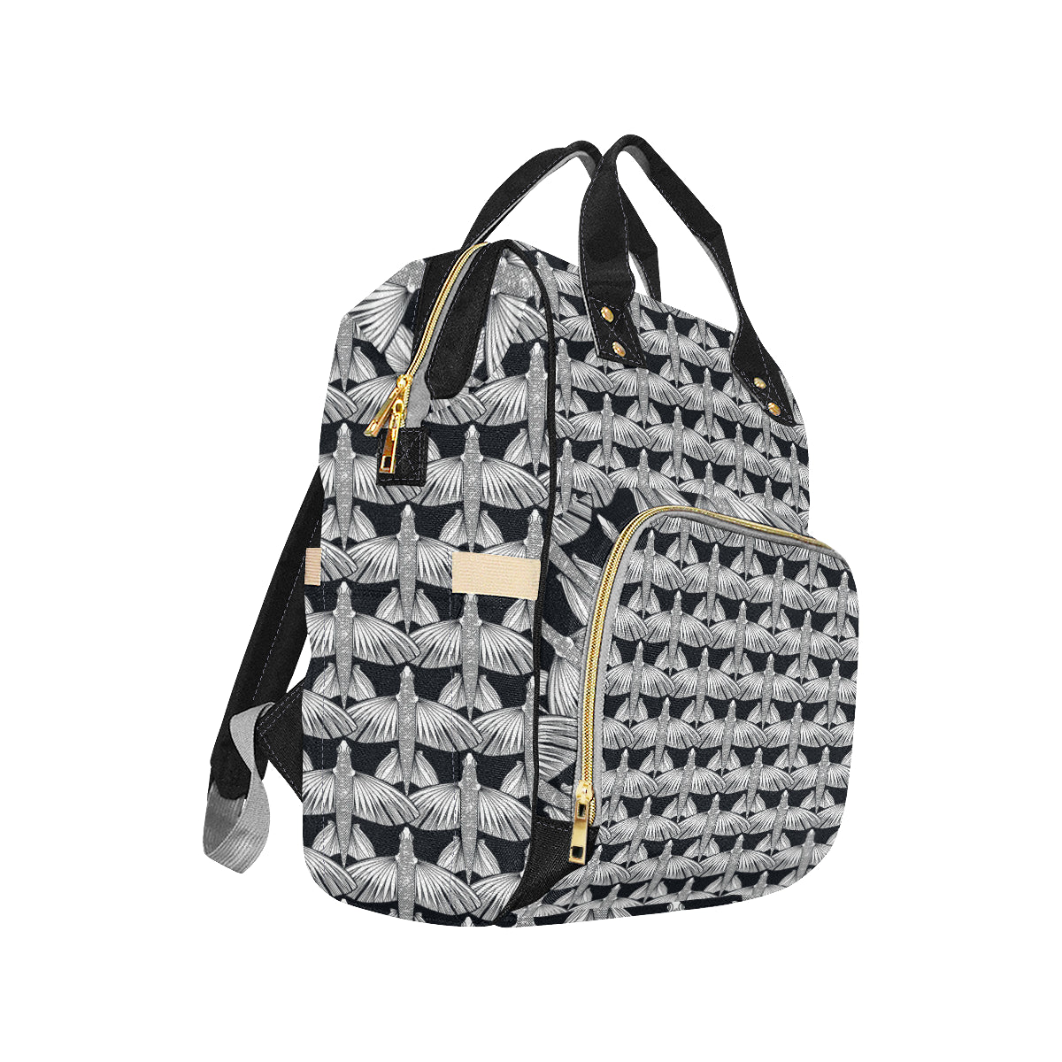 Flying Fish Pattern Print Design 03 Diaper Bag Backpack