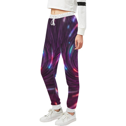 Vortex Twist Swirl Purple Neon Print Unisex Sweatpants