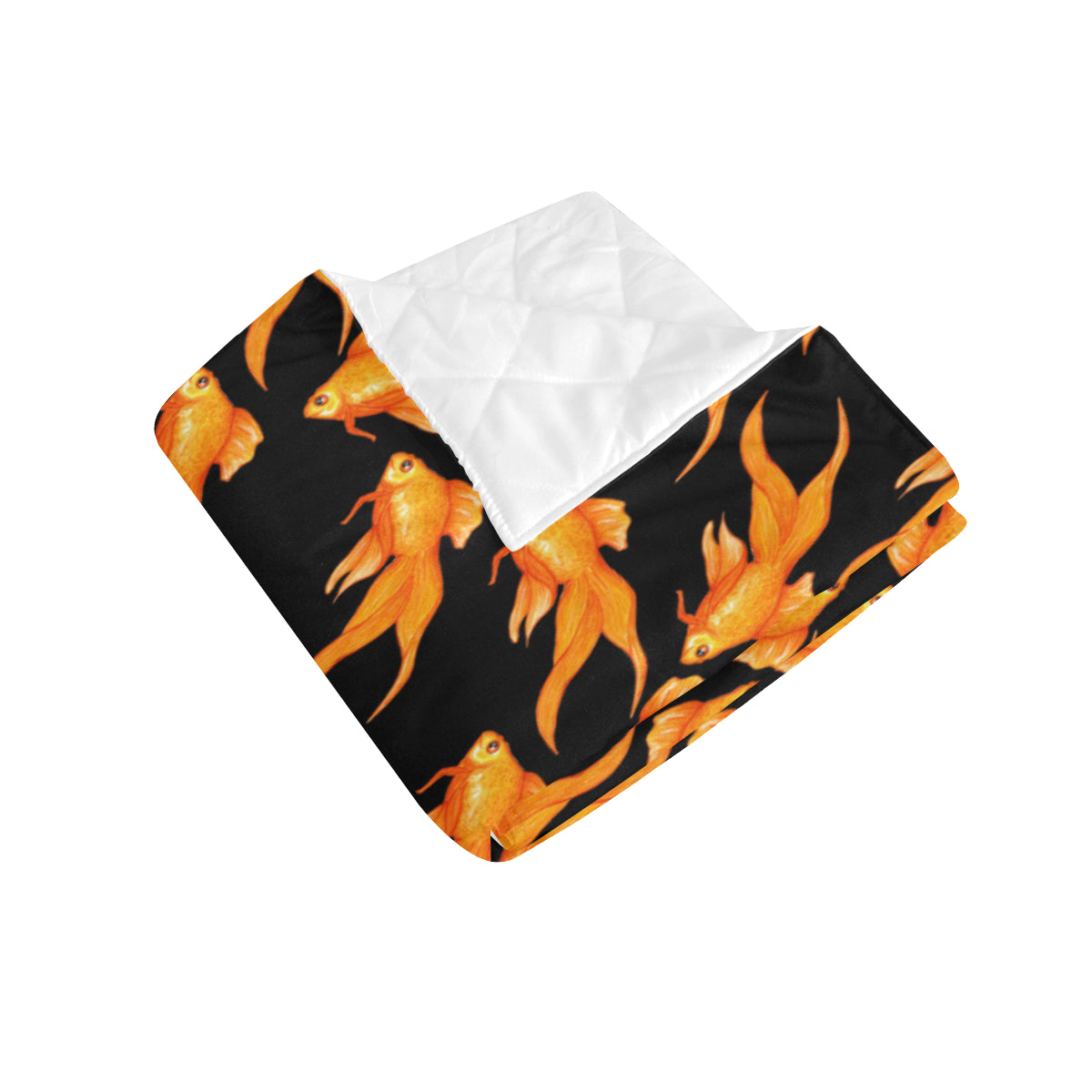 Goldfish Pattern Print Design 03 Premium Quilt