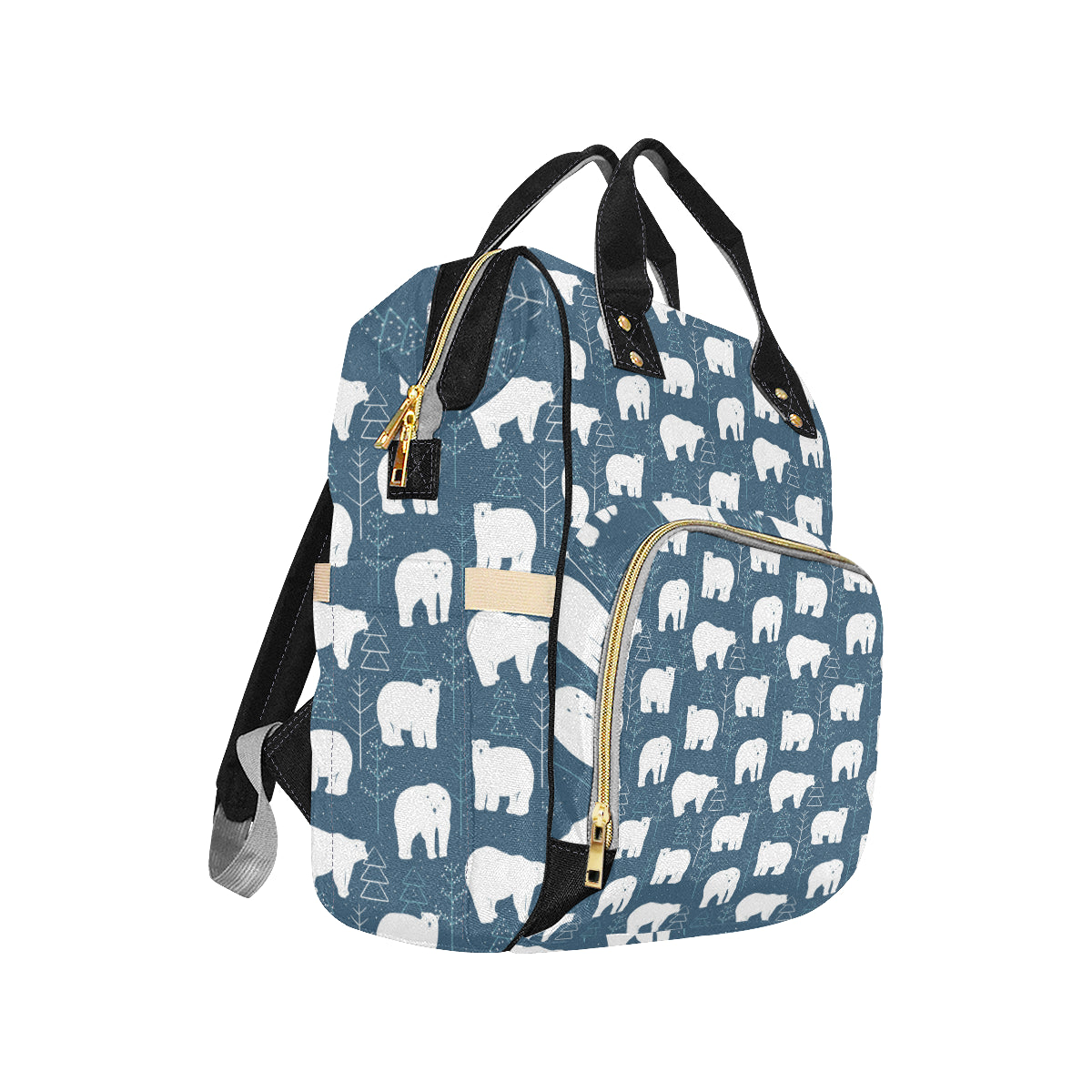 Polar Bear Pattern Print Design A01 Diaper Bag Backpack