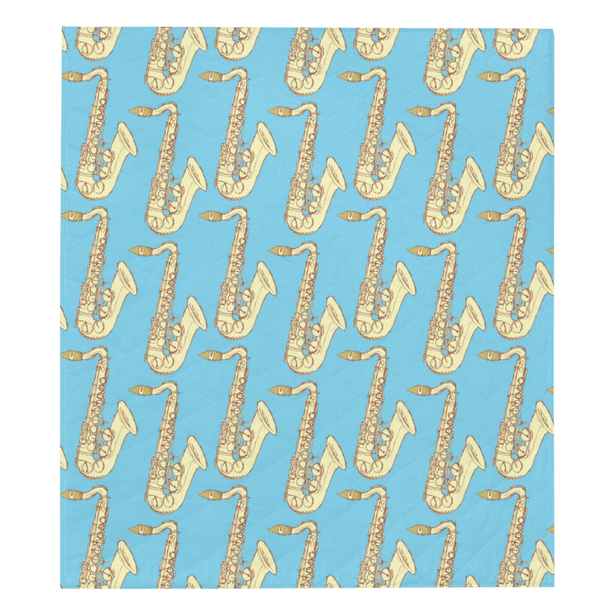 Saxophone Pattern Print Design 03 Premium Quilt