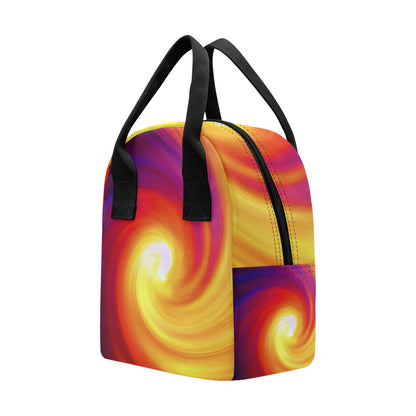 Vortex Twist Swirl Flame Themed Insulated Lunch Bag
