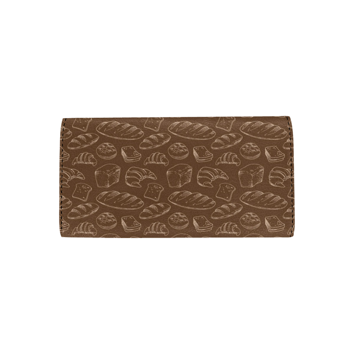 Bread Pattern Print Design 02 Women's Trifold Wallet