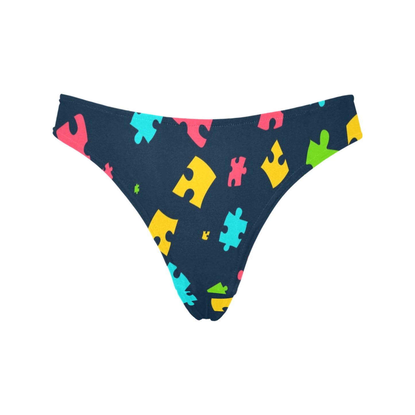 Autism Awareness Colorful Design Print Women's Thongs