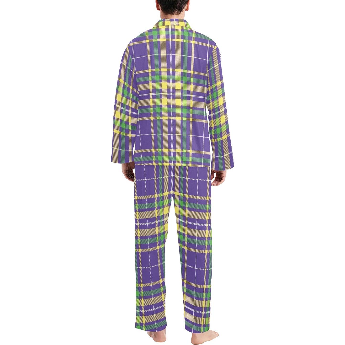 Mardi Gras Pattern Print Design 010 Men's Long Pajama Set
