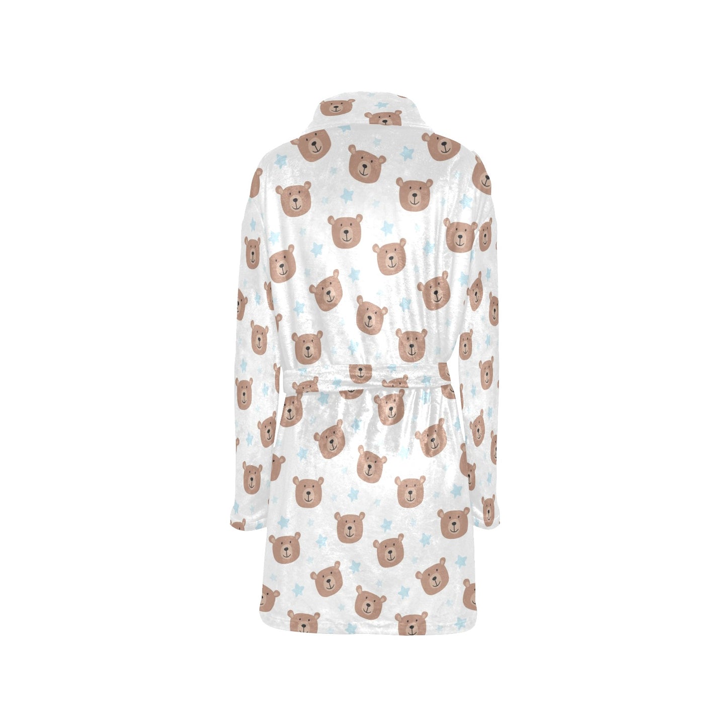 Bear Pattern Print Design BE02 Women's Fleece Robe