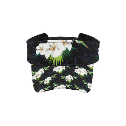 Hummingbird with Flower Pattern Print Design 03 Unisex Sun Visor