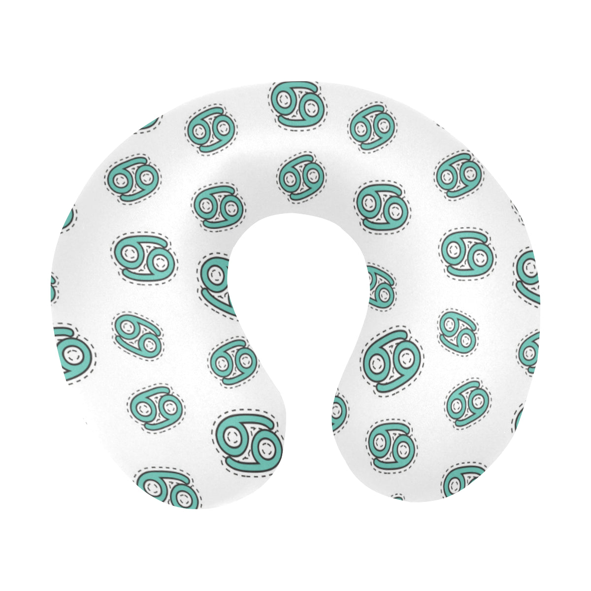 Cancer Zodiac Pattern Print Design 04 U-Shaped Travel Neck Pillow