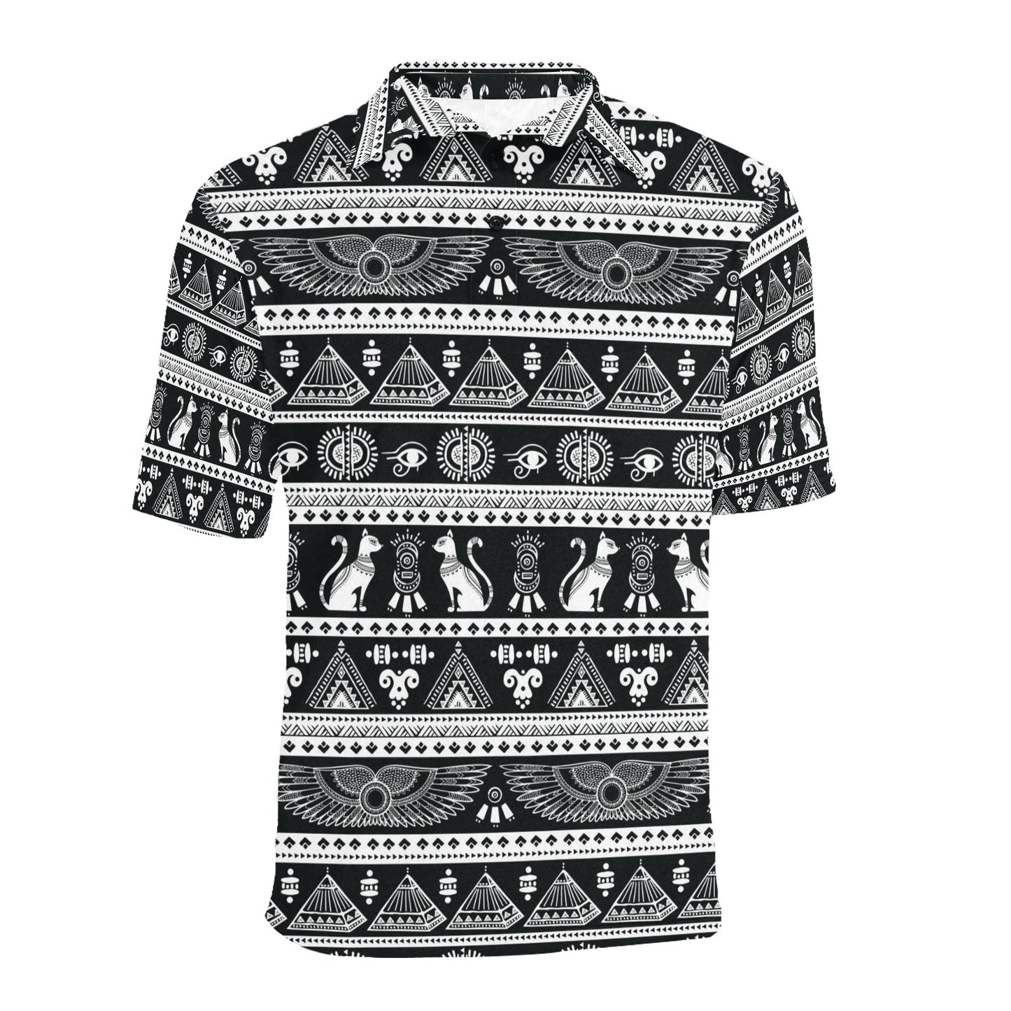Tribal Pattern Print Design LKS305 Men Polo Shirt
