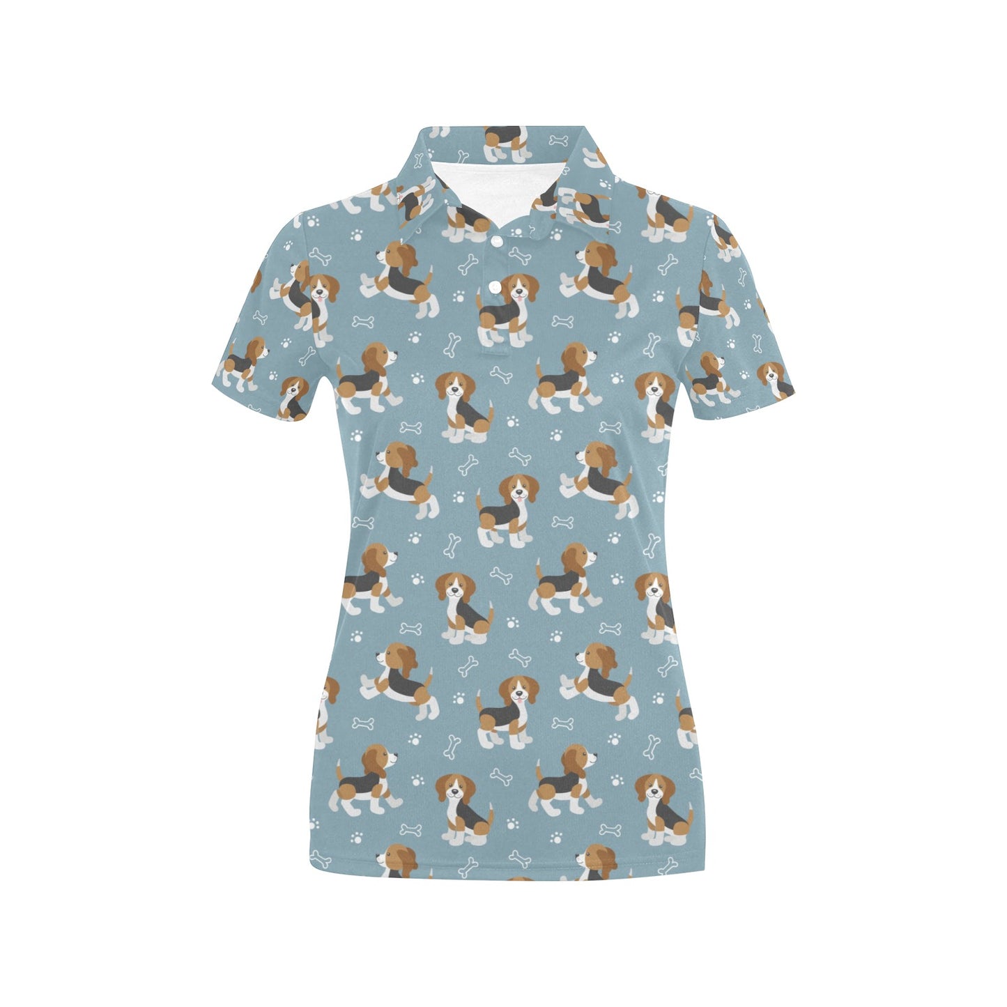 Beagle Pattern Print Design 02 Women's Polo Shirt